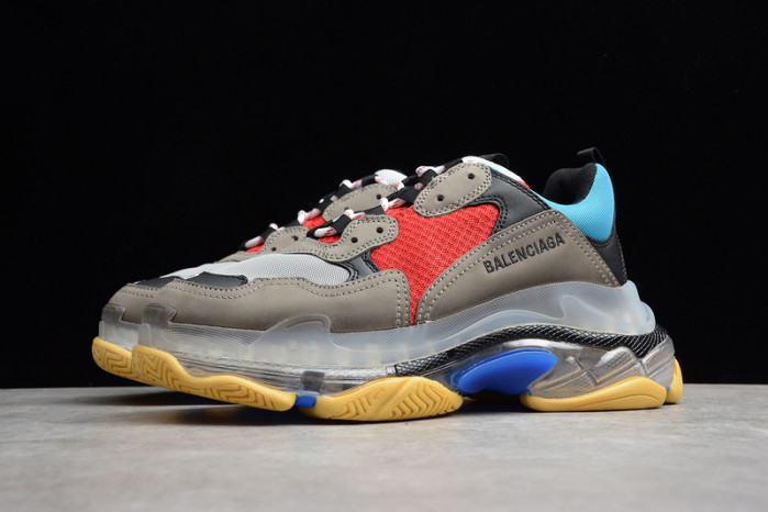 BLCG TRIPLE S TRAINERS CLEAR SOLE BLUE ADN RED 541624 W09O1 2120