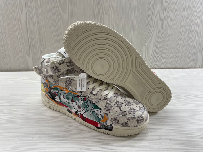 Louis Vuitton Nike Air Force 1 Mid By Virgil Abloh Graffiti23511