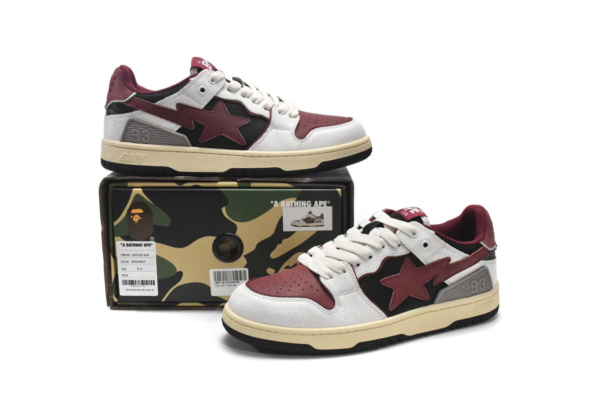 Bape Sk8 Sta Low Red Grey