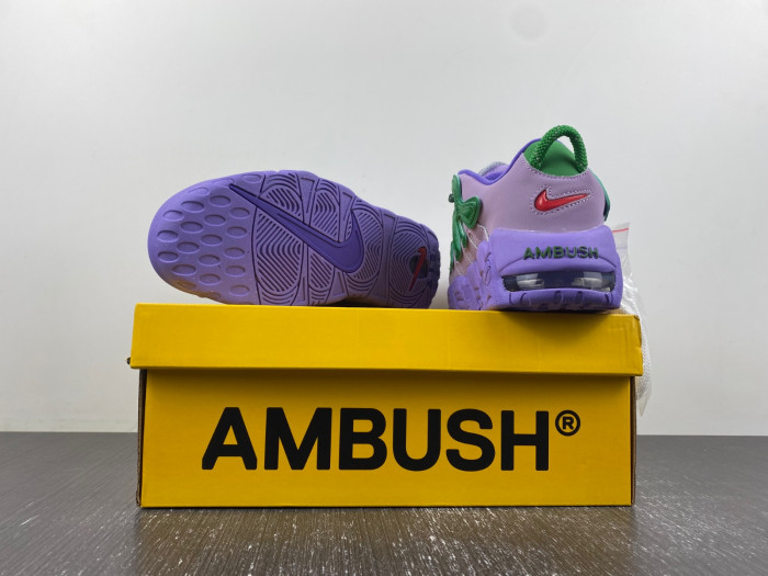 Detailed Look at the AMBUSH x Nike Air More Uptempo Low Lilac FB1299-500