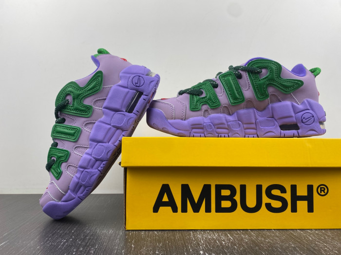 Detailed Look at the AMBUSH x Nike Air More Uptempo Low Lilac FB1299-500