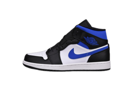 Jordan 1 Mid White Black Royal - 554724-140