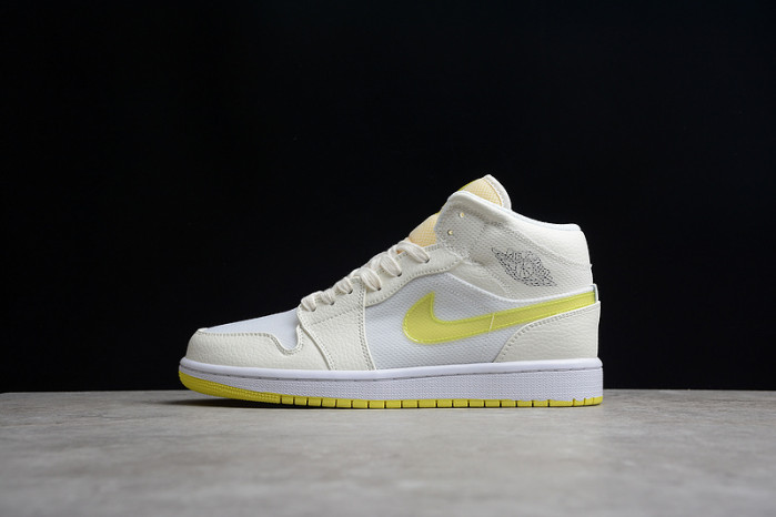 NIKE Air Jordan 1 Mid AJ1 white and yellow DB2822-107