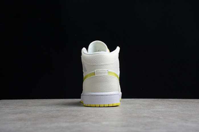 NIKE Air Jordan 1 Mid AJ1 white and yellow DB2822-107