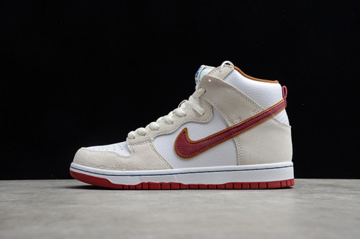 Nike SB Dunk High Sail Bright Crimson – CV9499-100