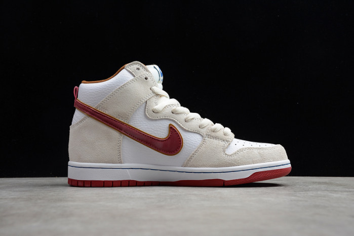 Nike SB Dunk High Sail Bright Crimson – CV9499-100