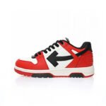 OFF-WHITE Out Of Office "OOO" Low Tops Black White Red OMIA189S23LEA0012510