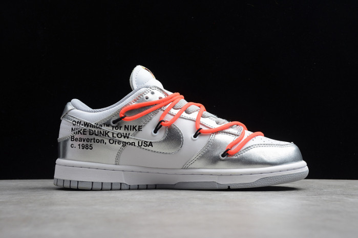 OFF White x Nike Dunk SB Low Silver White CT0856-800