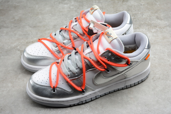 OFF White x Nike Dunk SB Low Silver White CT0856-800